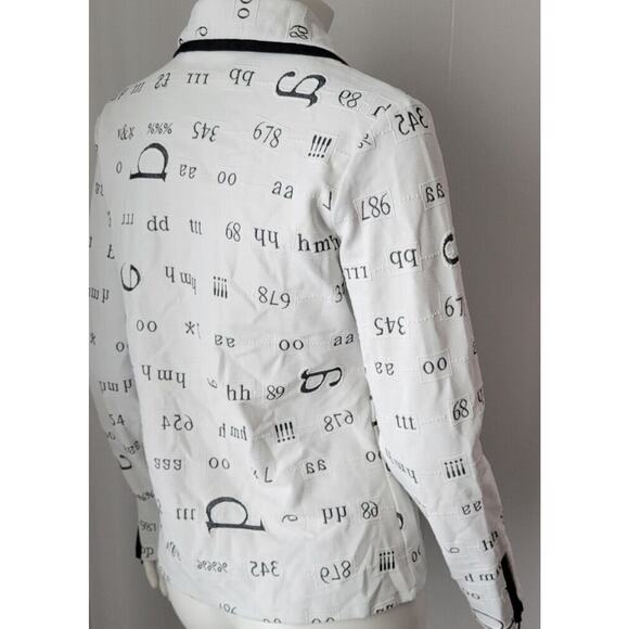 Rayure Paris White Black Polyamide Numbers Print zip Jacket Size 46 - Picture 5 of 9